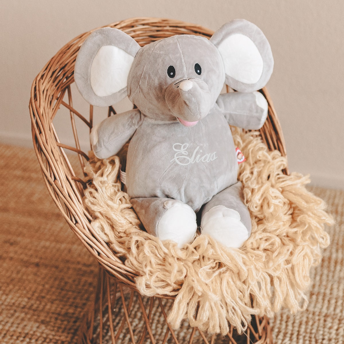 Plüschtier, Elefant, grau, Schmusefigur, Kinderdeko