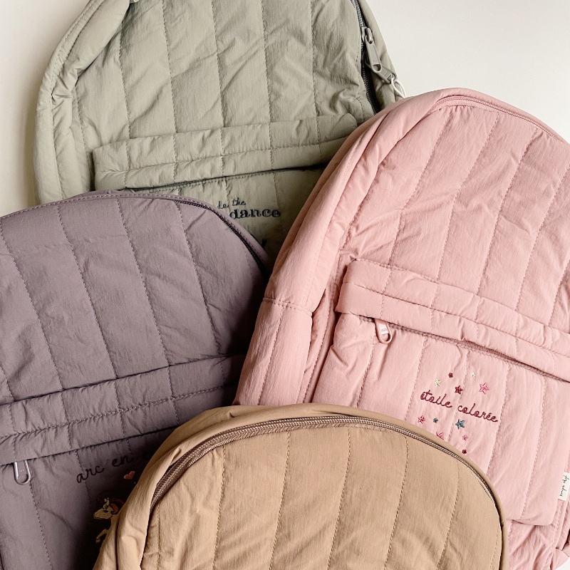 Rucksack, Gesteppt, Pastell, Rucksacktasche, Reißverschluss