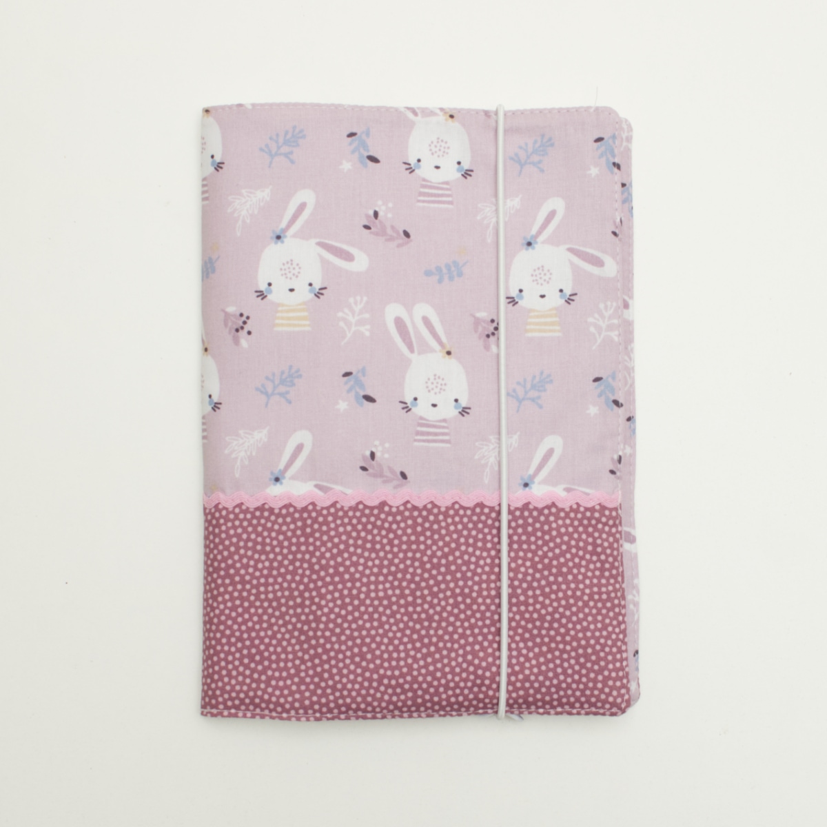 Notebook, Cover, Kaninchenmuster, Pink, Gummiband
