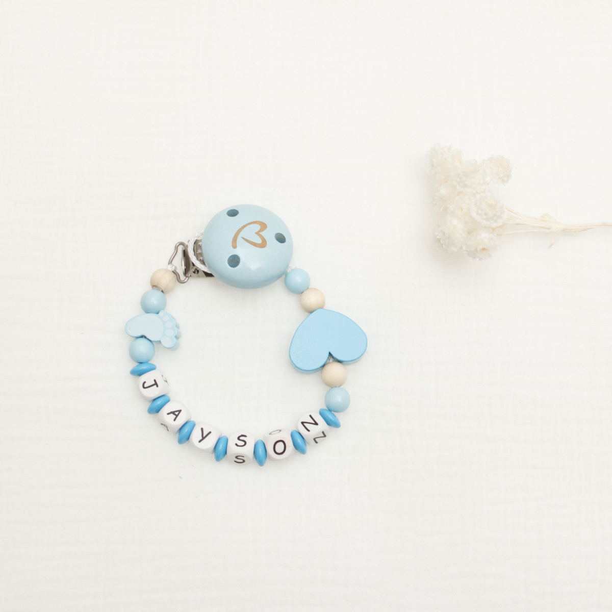 baby, perlen, armband, blau, herz