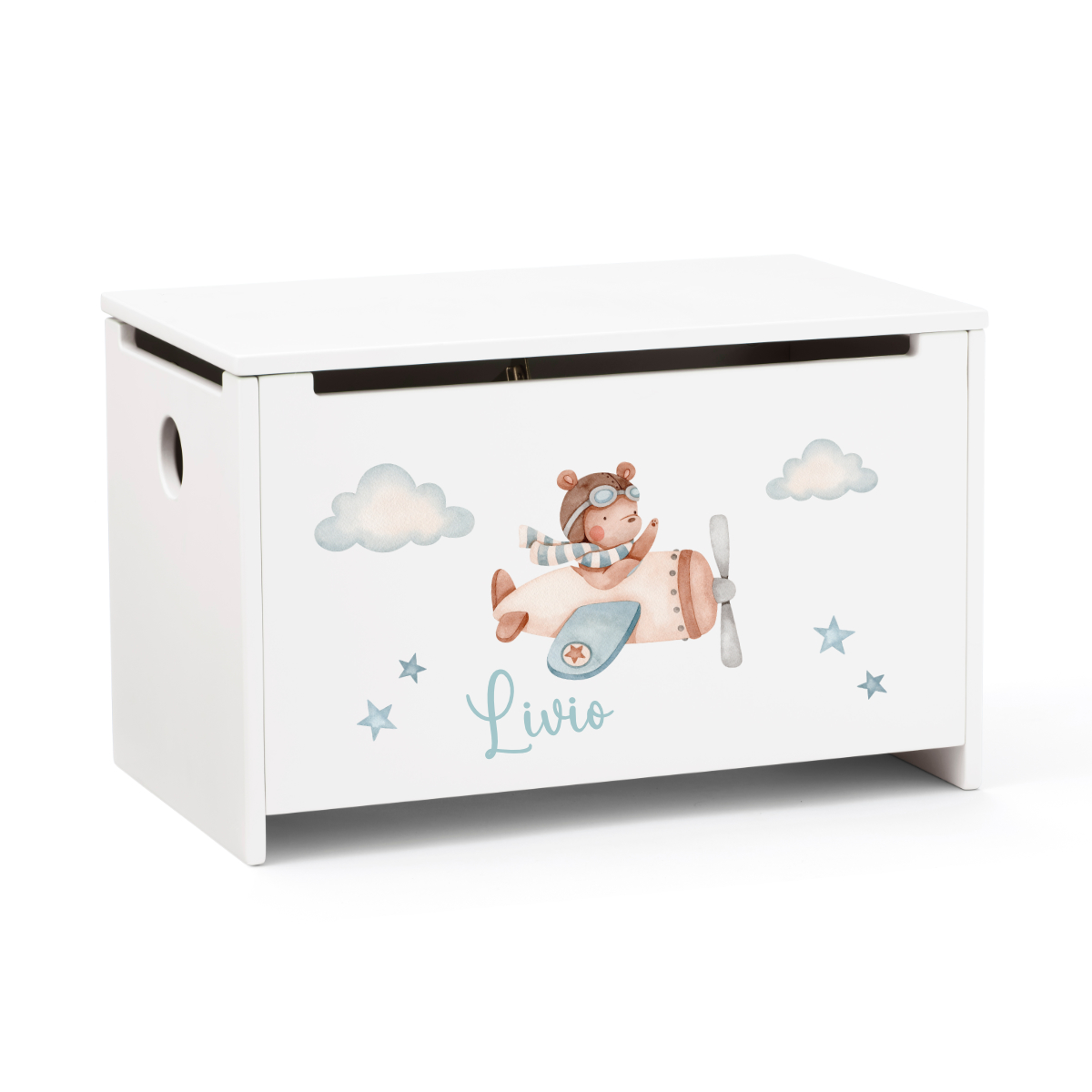 Künstlerische Aufbewahrungsbox, Holzbox, Spielzeugbox, Motivbox, Aufbewahrungsbox mit Motiv