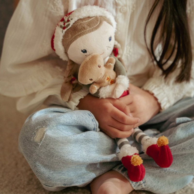 Plushie, Baby-Mädchen, Weiches Spielzeug, Strickstrümpfe?, Rote Schuhe