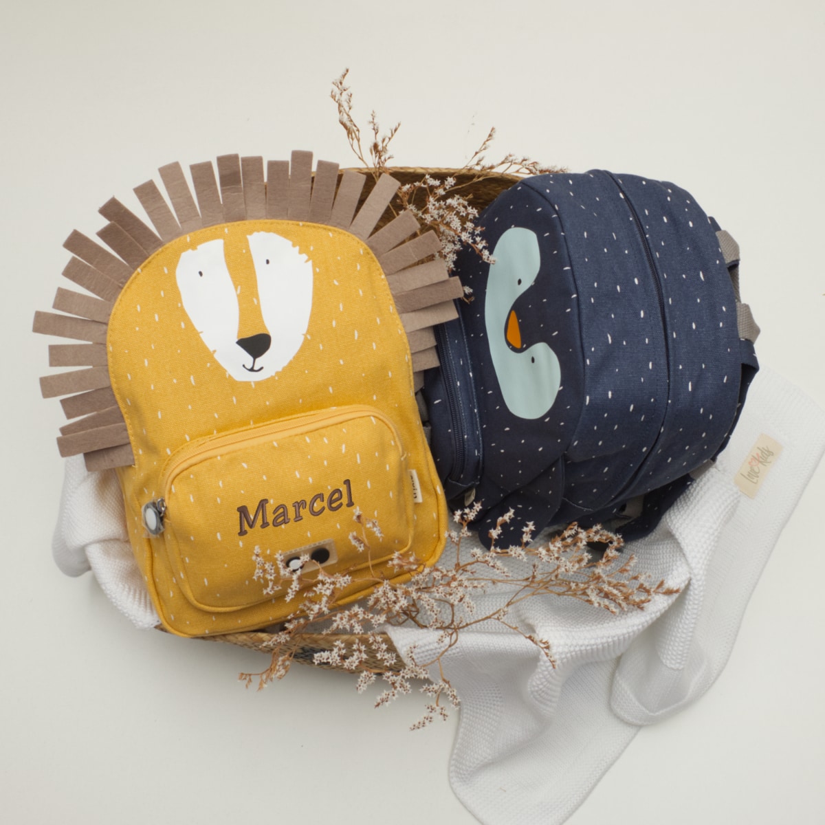 Rucksack, Kinderrucksack, Löwe-Design, Gelb, Personalisierbar