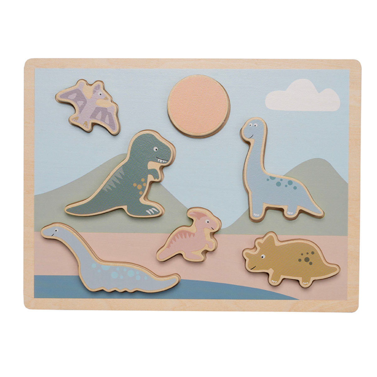 Holzpuzzle, Dinosaurier, Kinderpuzzle, Holzspielzeug, Dinosaurierfiguren