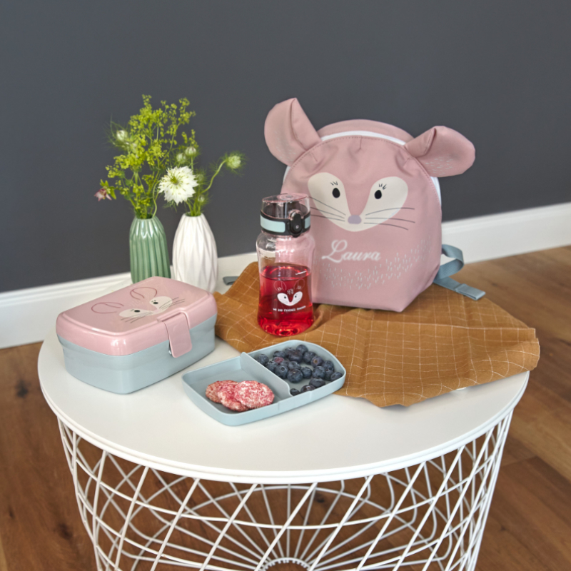 Rucksack, Lunchbox, Trinkflasche, Beutel, Bento-Set