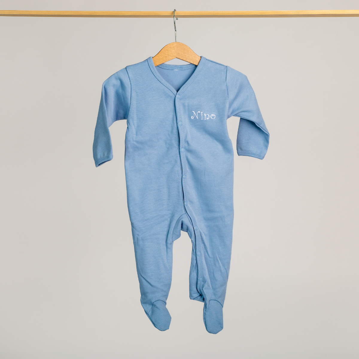 Baby, Overall, Langarm, Blau, Stickerei