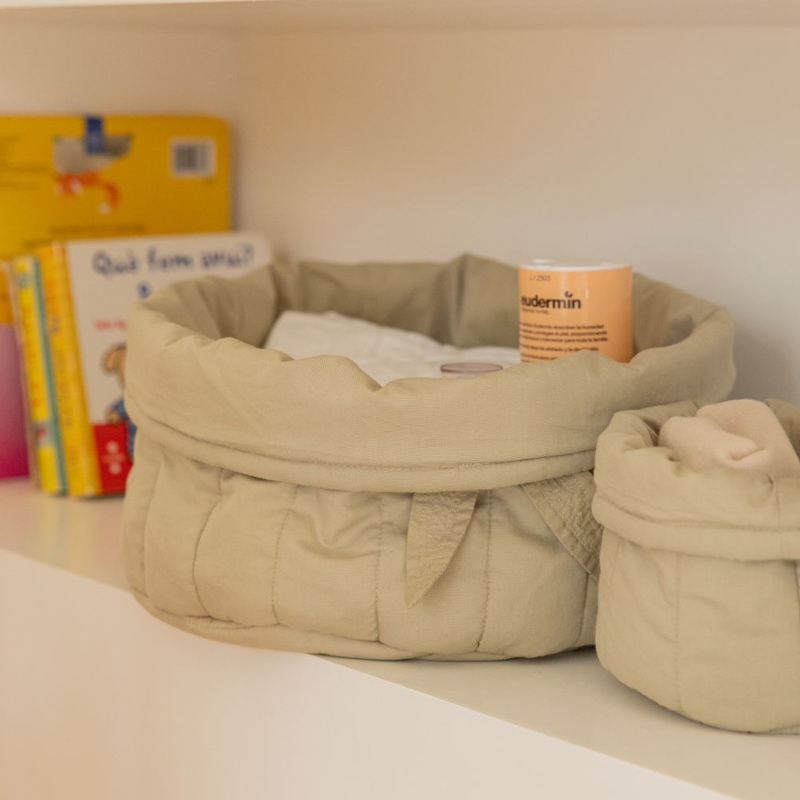 baby nest, Baumwolle, beige, Korb, gepolstert
