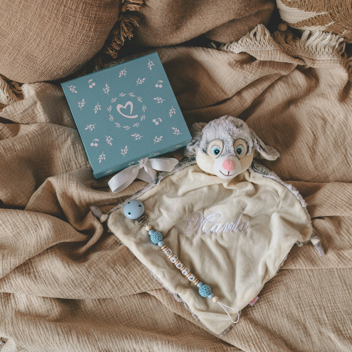 Plushie, Baby-Rassel, Weiche Decke, Kinderzimmer-Deko, Geschenkbox