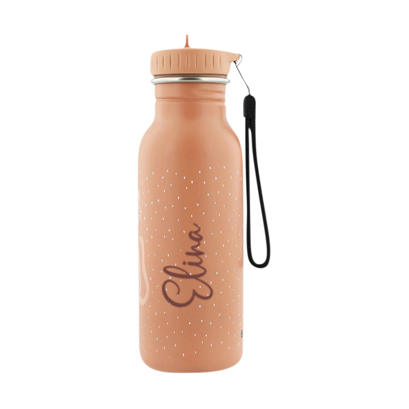 Wasserflasche, Trinkflasche, Edelstahl, Silikonverschluss, Trageschlaufe