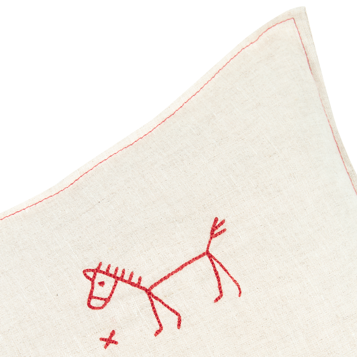 canvas, Leinen, rote-Stickerei, Tier-Stich, handgemacht