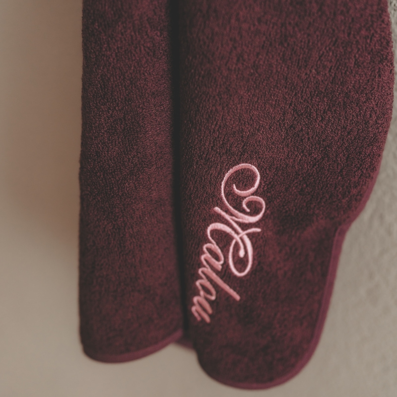 burgundy, towel, embroidery, pink, soft