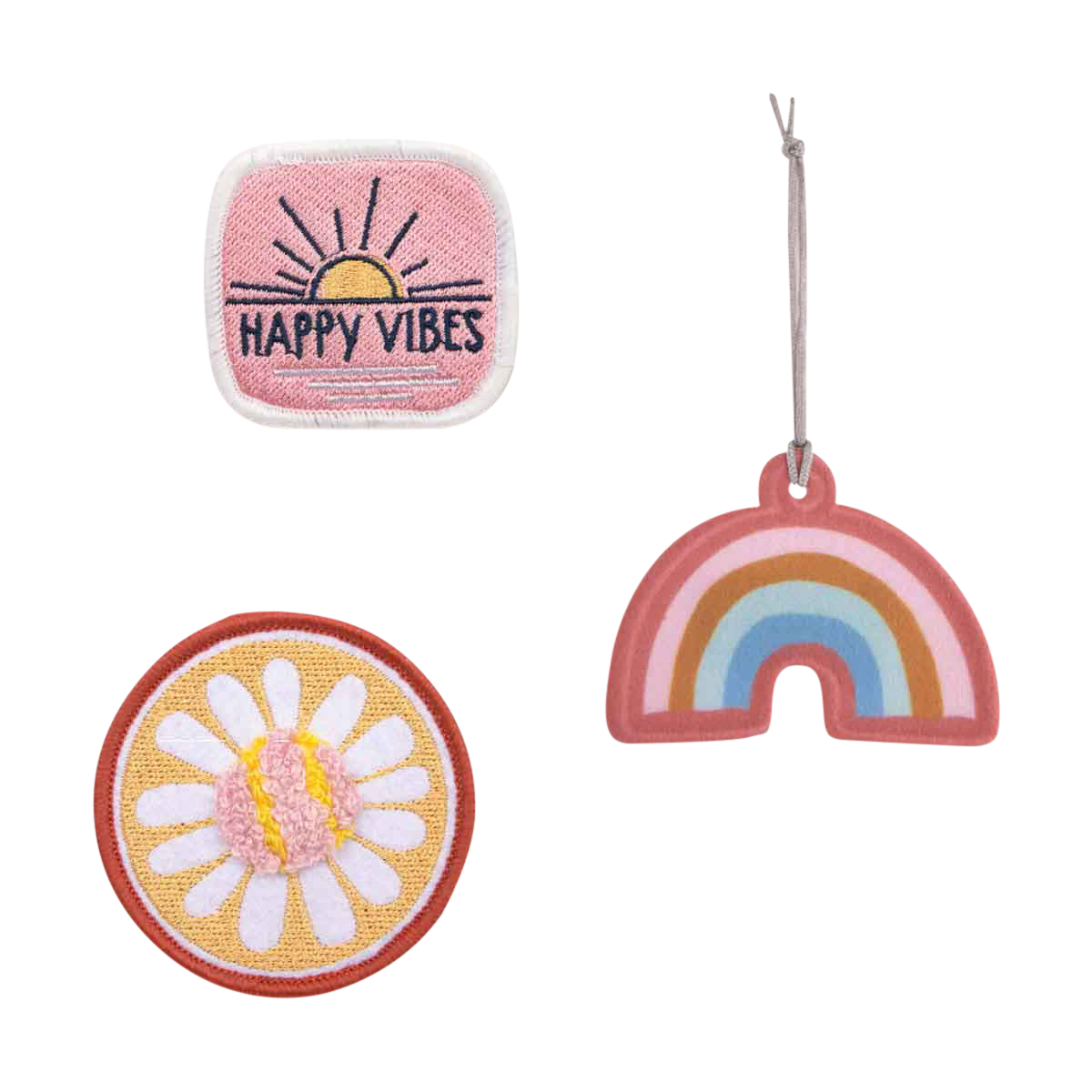 Patch, Sonne, Regenbogen, Blume, gestickt