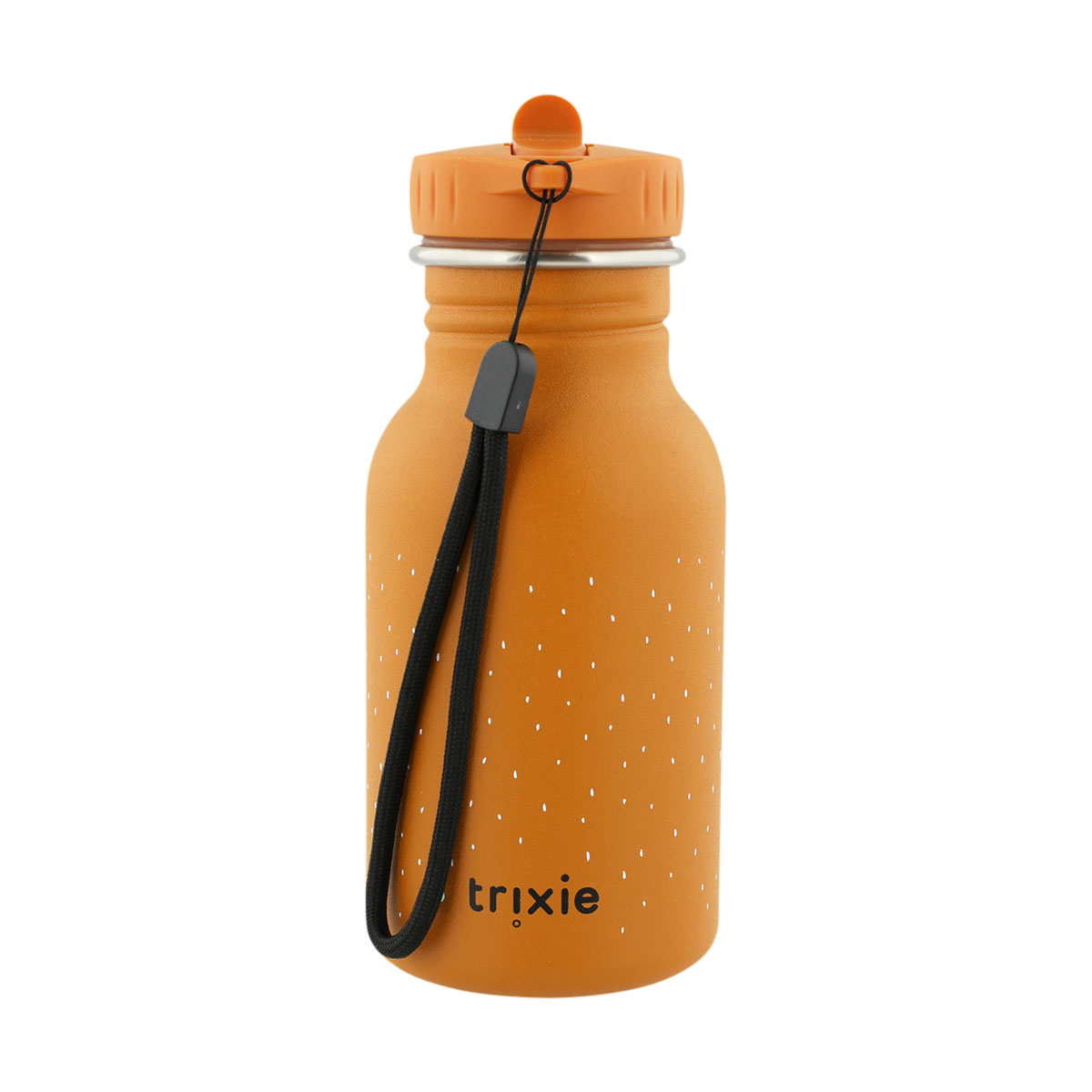 Trinkflasche, Aluminium, Orangene Farbe, Schlauch/Trageband, Trixie