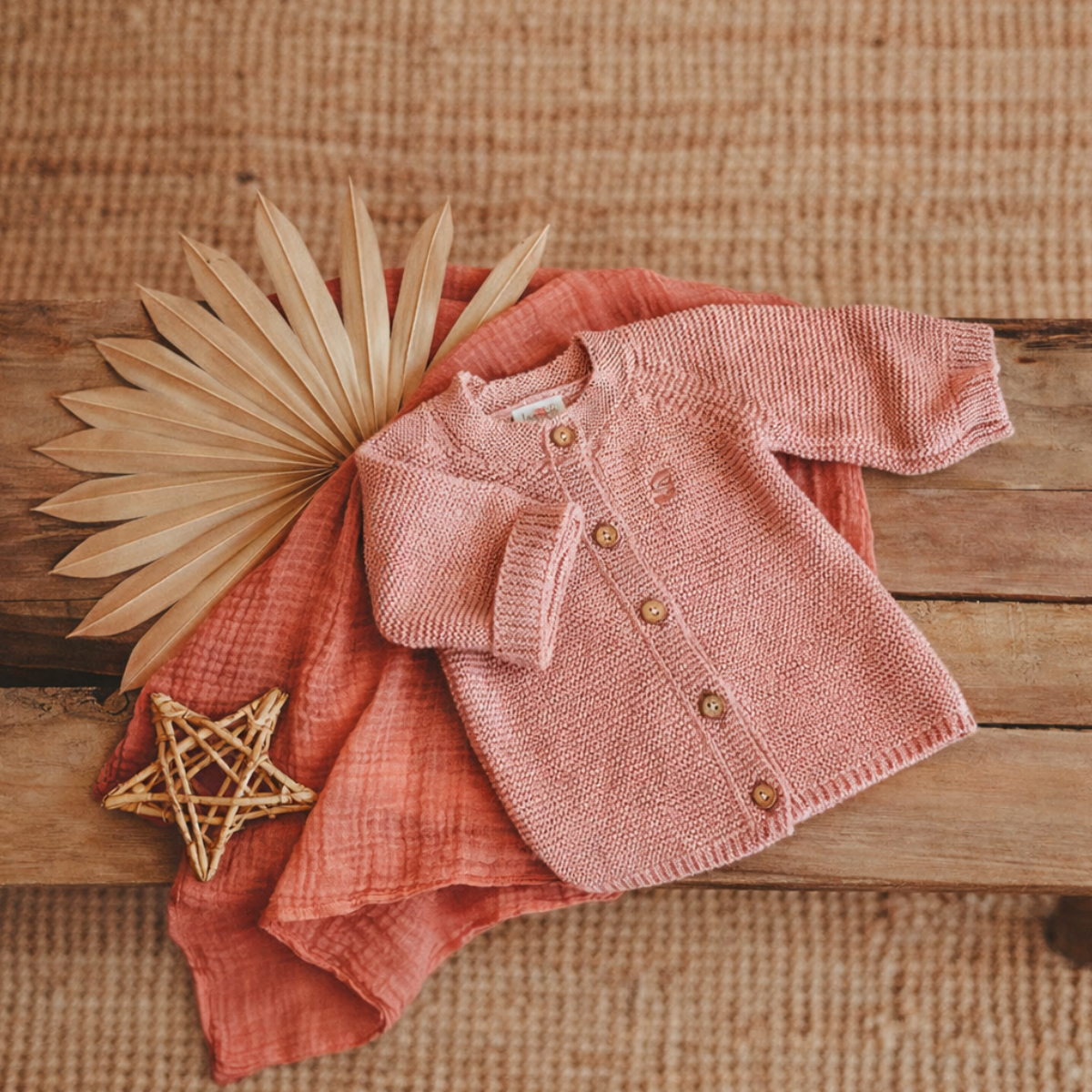 Kindersweater, Strickjacke, Knopfleiste, Rosa, Kuschelig