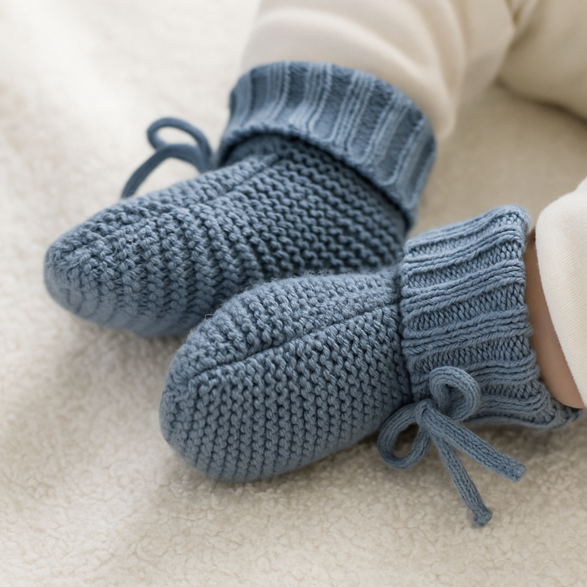 Knit socks, Babysocken, Blau, Strickoptik, Rippstrick