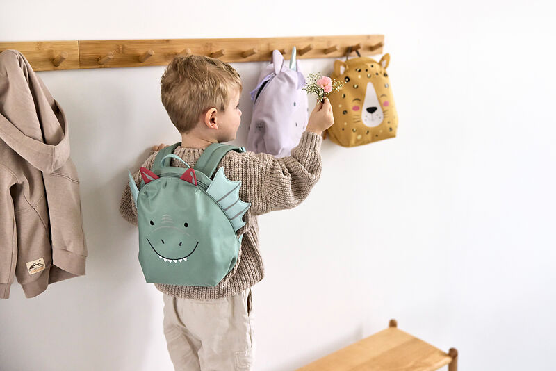 Kids backpack, Dinosaur backpack, childrens bag, green backpack, dinosaurs