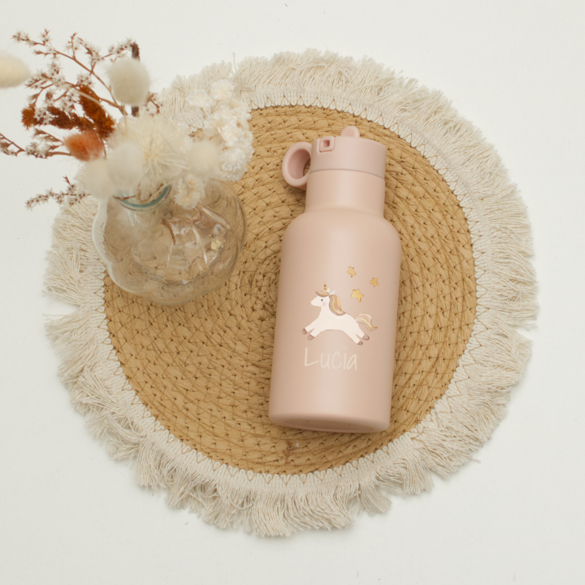 wasserflasche, einhorn, pink, süß, personalisierte