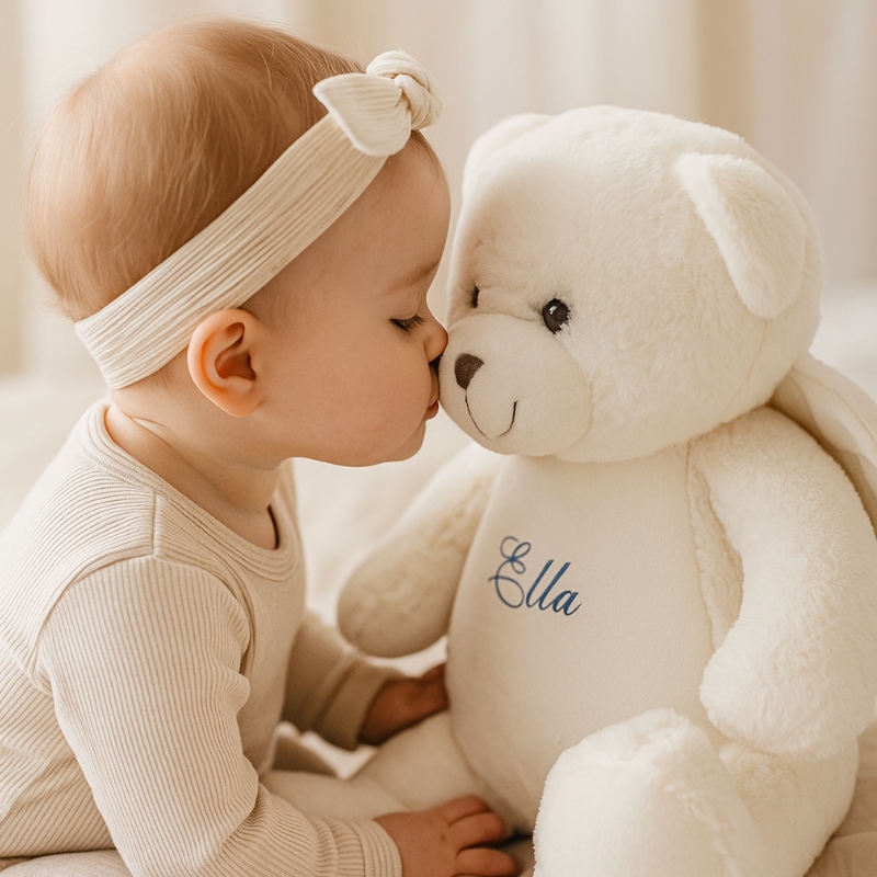 baby, Teddy, Plush, Bär, Name, eingestickt