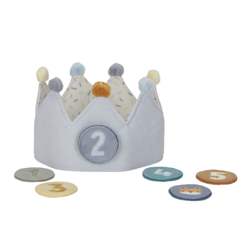 kinderkrone, stoffkrone, zahlenkarten, spielzeug-zahlenspiel, pompom-krone