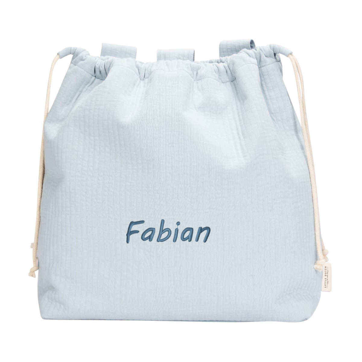 Rucksack, Drawstring bag, Namelabel, Leinenoptik, Kinderfreundlich