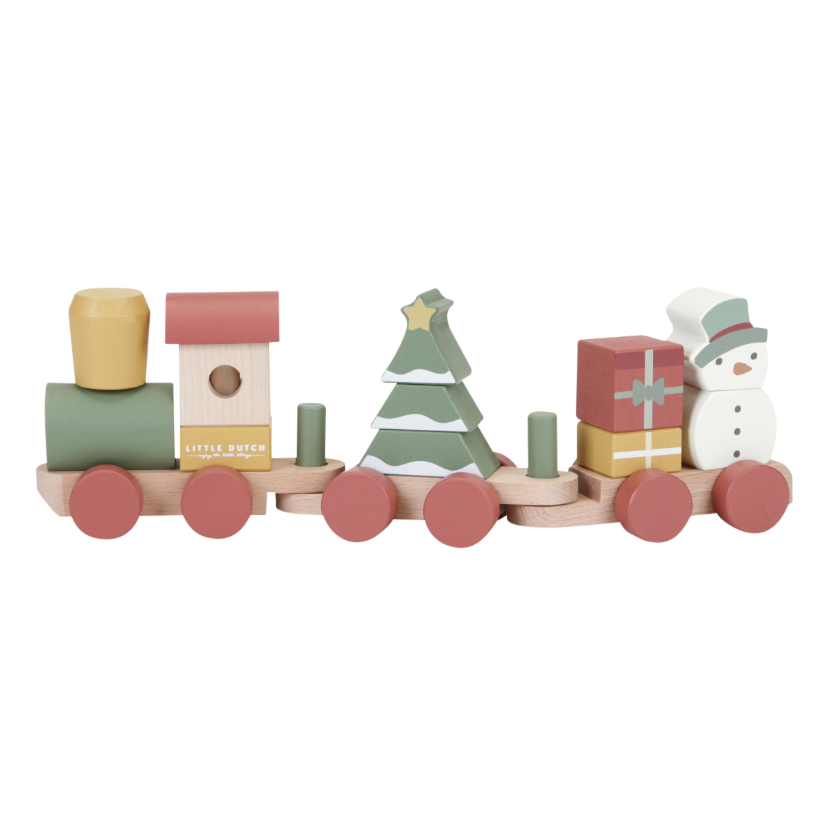 Holzspielzeug, Weihnachtsspielzeug, Holzzüge, Miniatur-Train, Weihnachtsbaum
