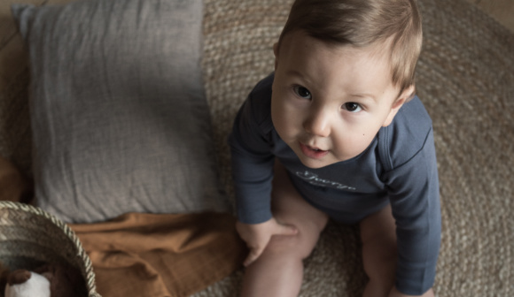 Baby, Onesie, Long-sleeve, Blue, Kid