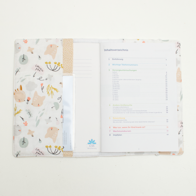 Notebook, Kartenhalter, Papiertasche, Blumenmuster, Taschenkalender
