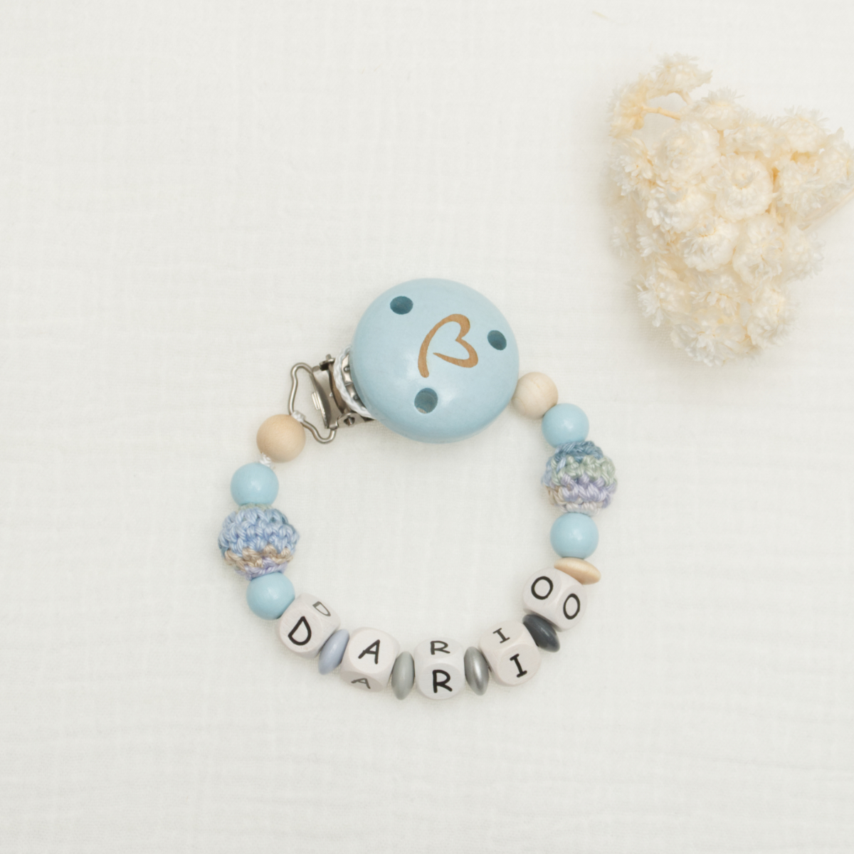 baby, Armband, Perlen, Holz, Häkelarmband