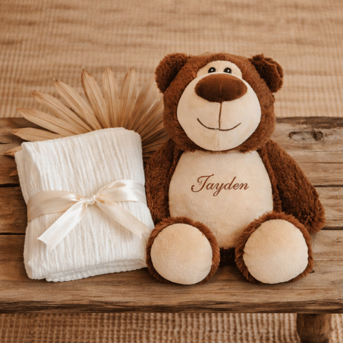 Teddy Bear, Brauner Teddybär, Weiches Spielzeug, Name graviert, Geschenkset