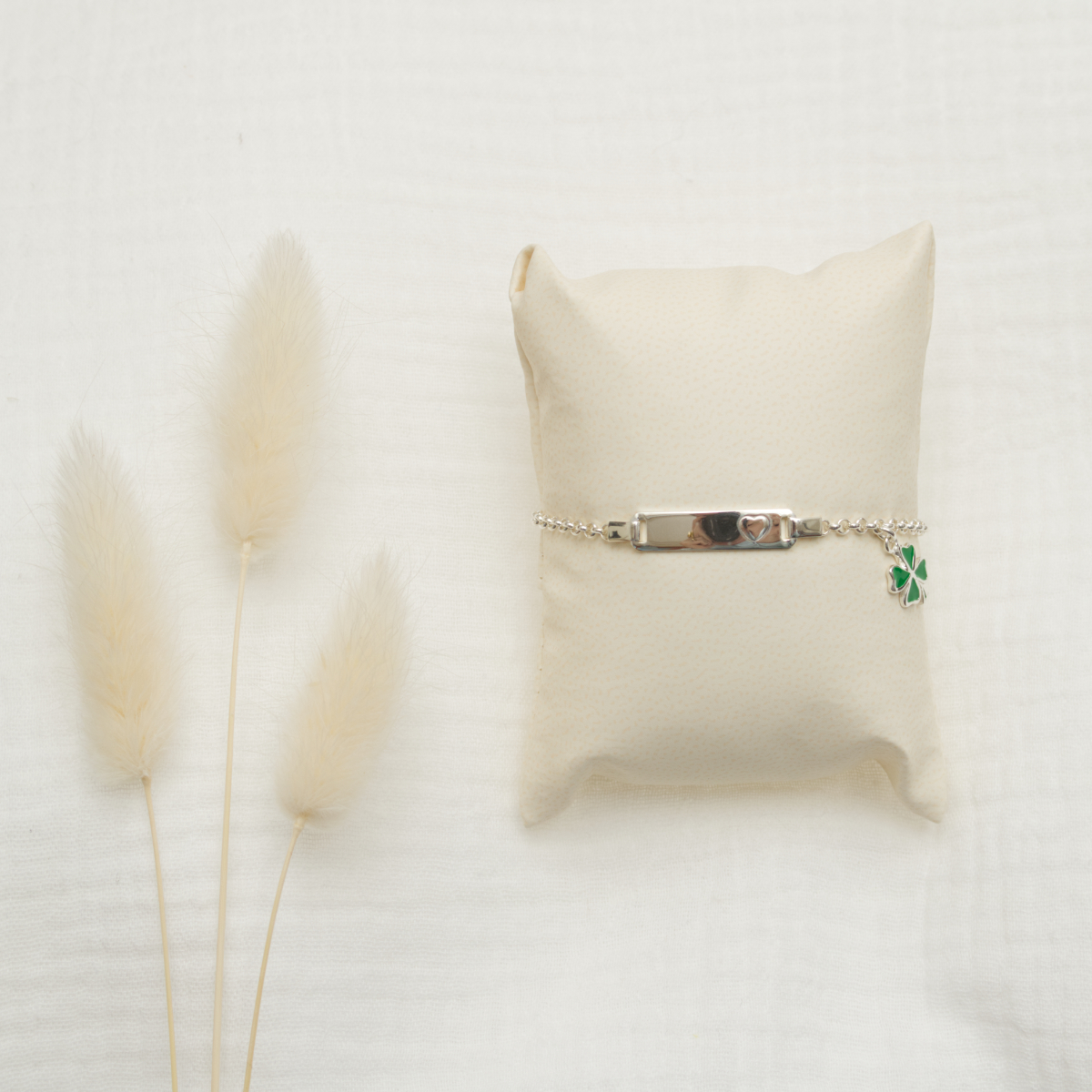 schmuck, kette, armband, vier-blatt-kleeblatt, edelstahl