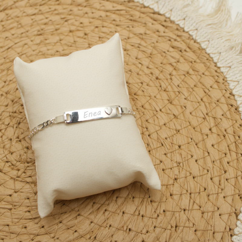 schmuckband, armband, silber, herzverschluss, personalisierbar