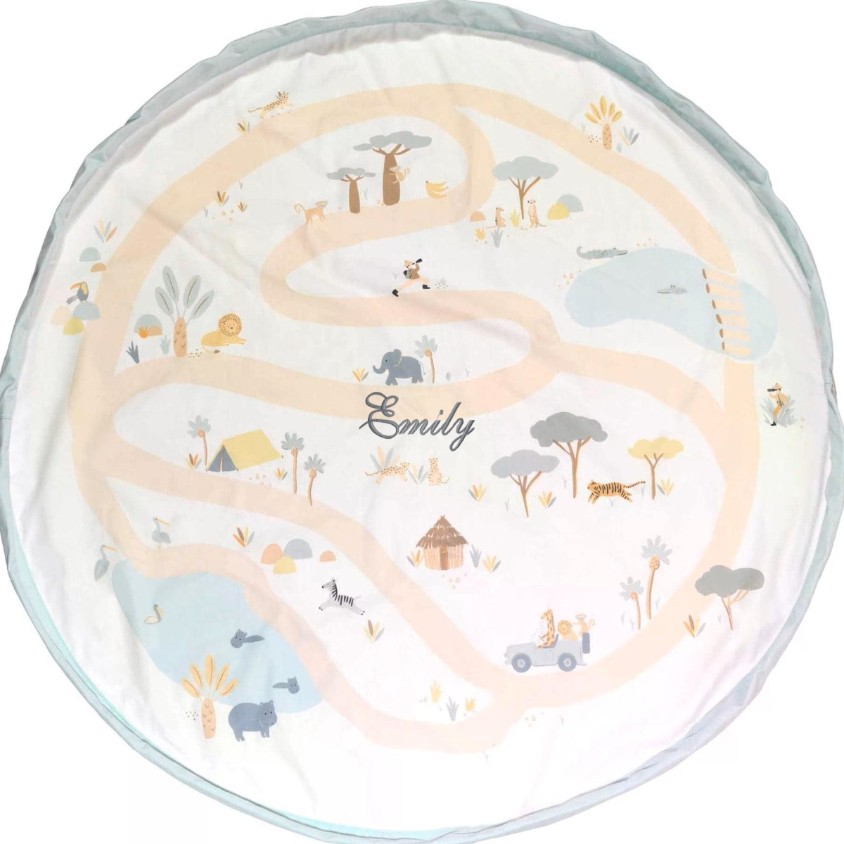 Kinderteppich, Rund, Tiermotiv, Spielteppich, Emily