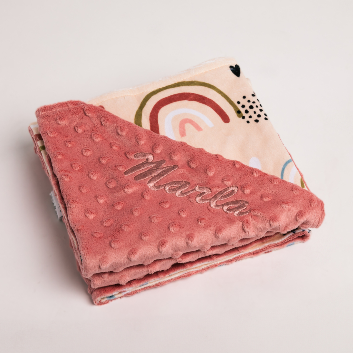 Babydecke, Minky-Textur, Pink, gefaltet, Lite Muster