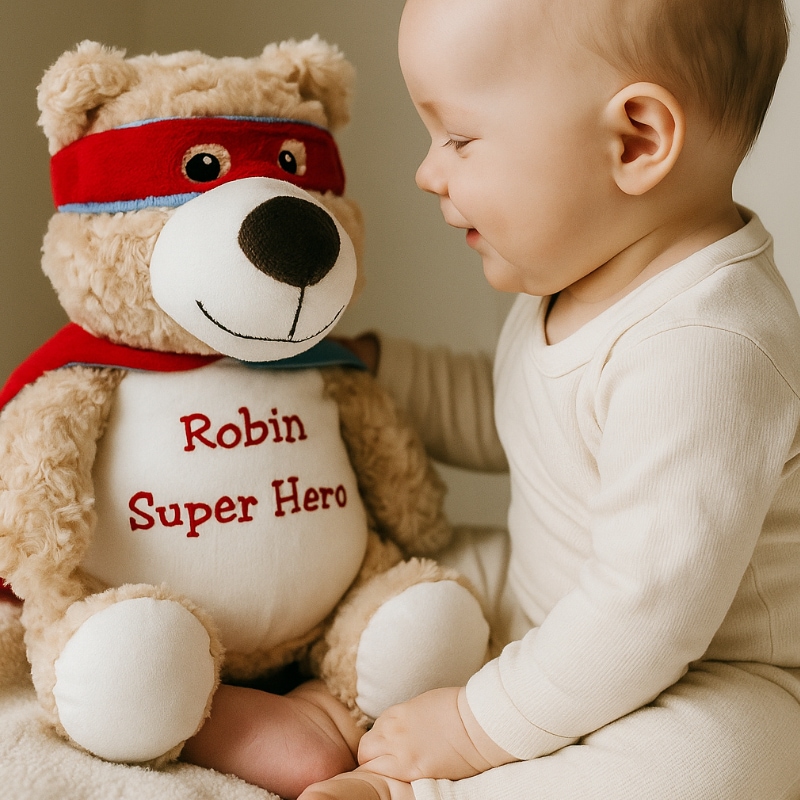 Plüschtier, Teddy, Teddybär, Stofftier, Robin Super Hero