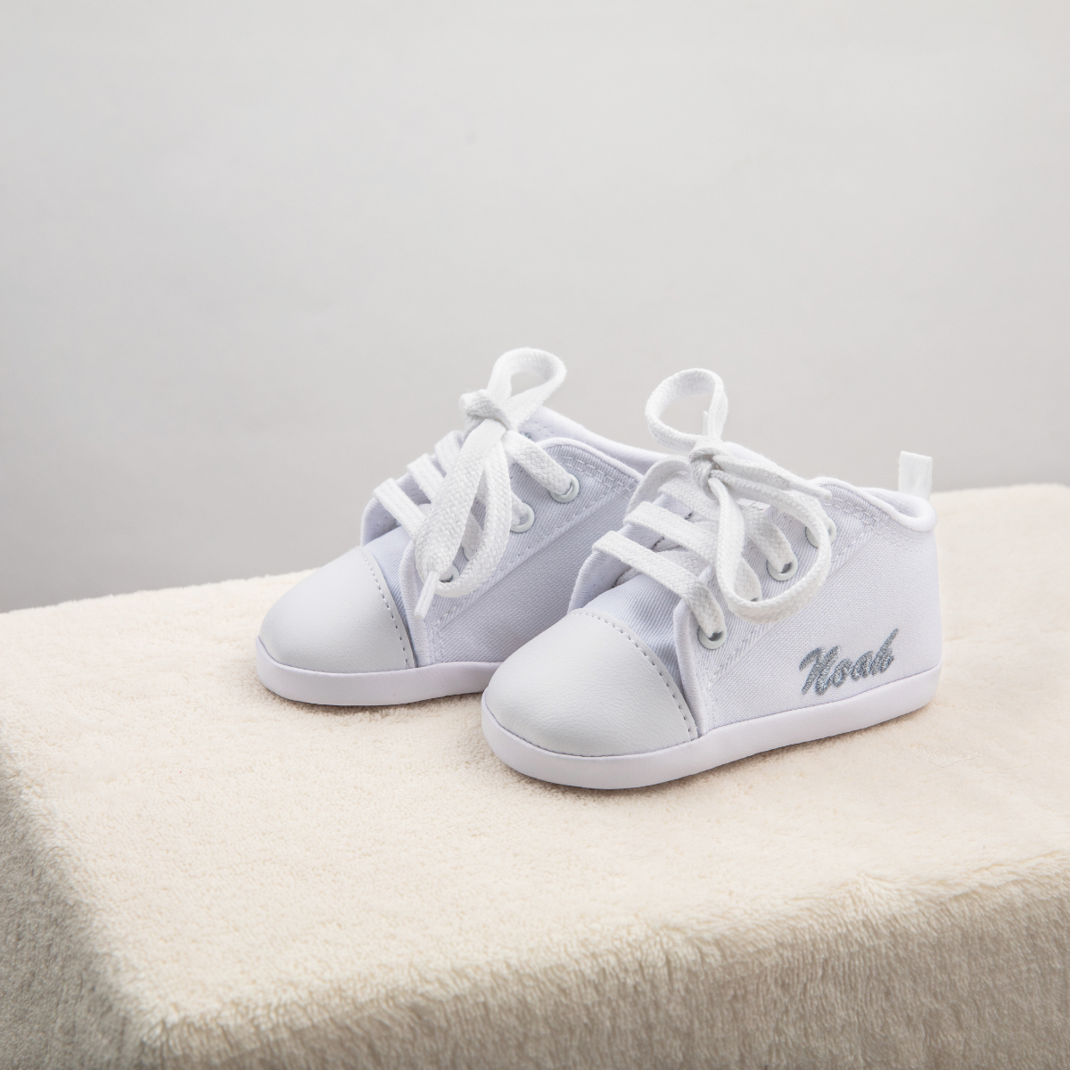 Baby Schuhe, Canvas Schuhe, Weiße Sneaker, Schnürschuhe, Weiche Sohle