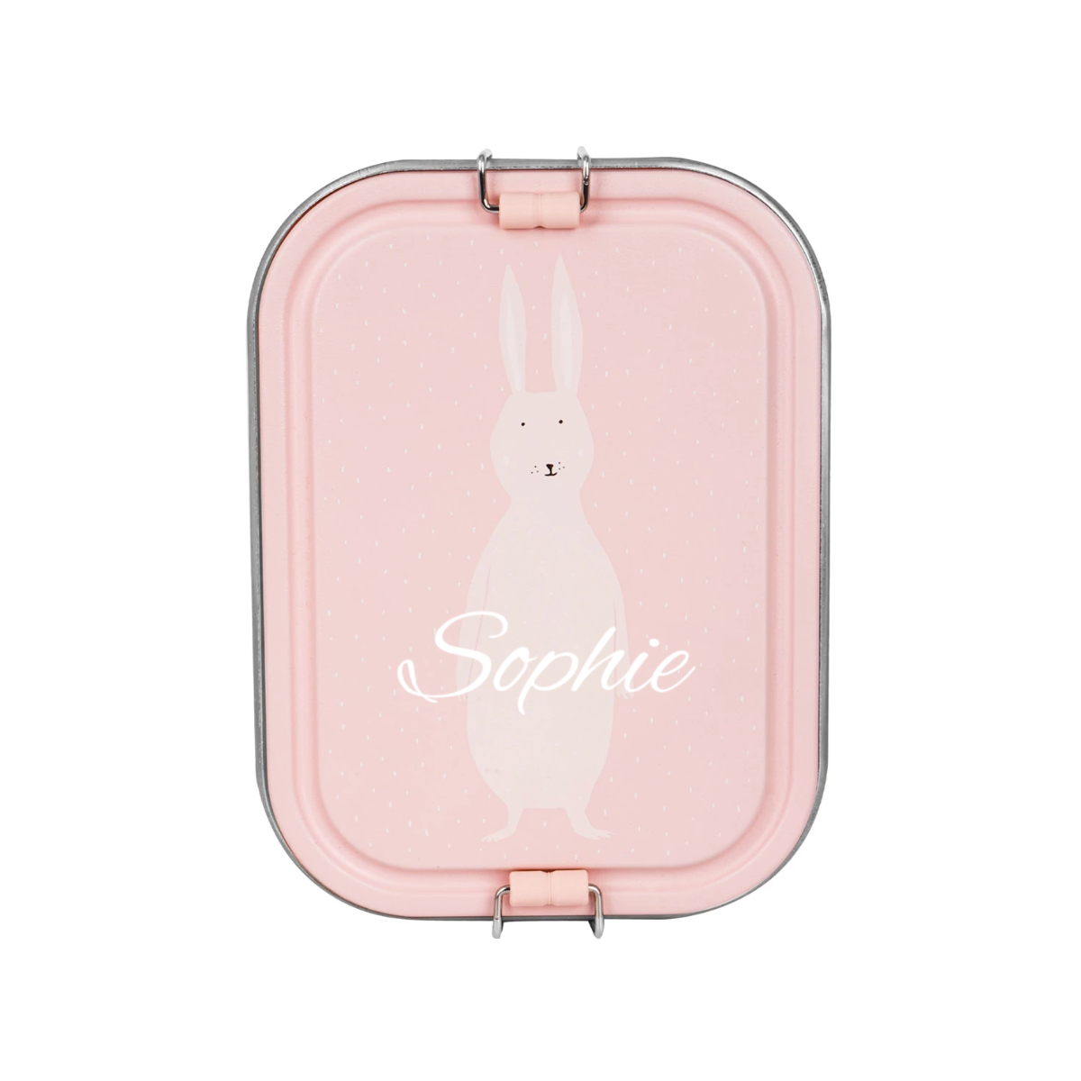 lunchbox, pink, Hase, Punktemuster, PersonalisierterName