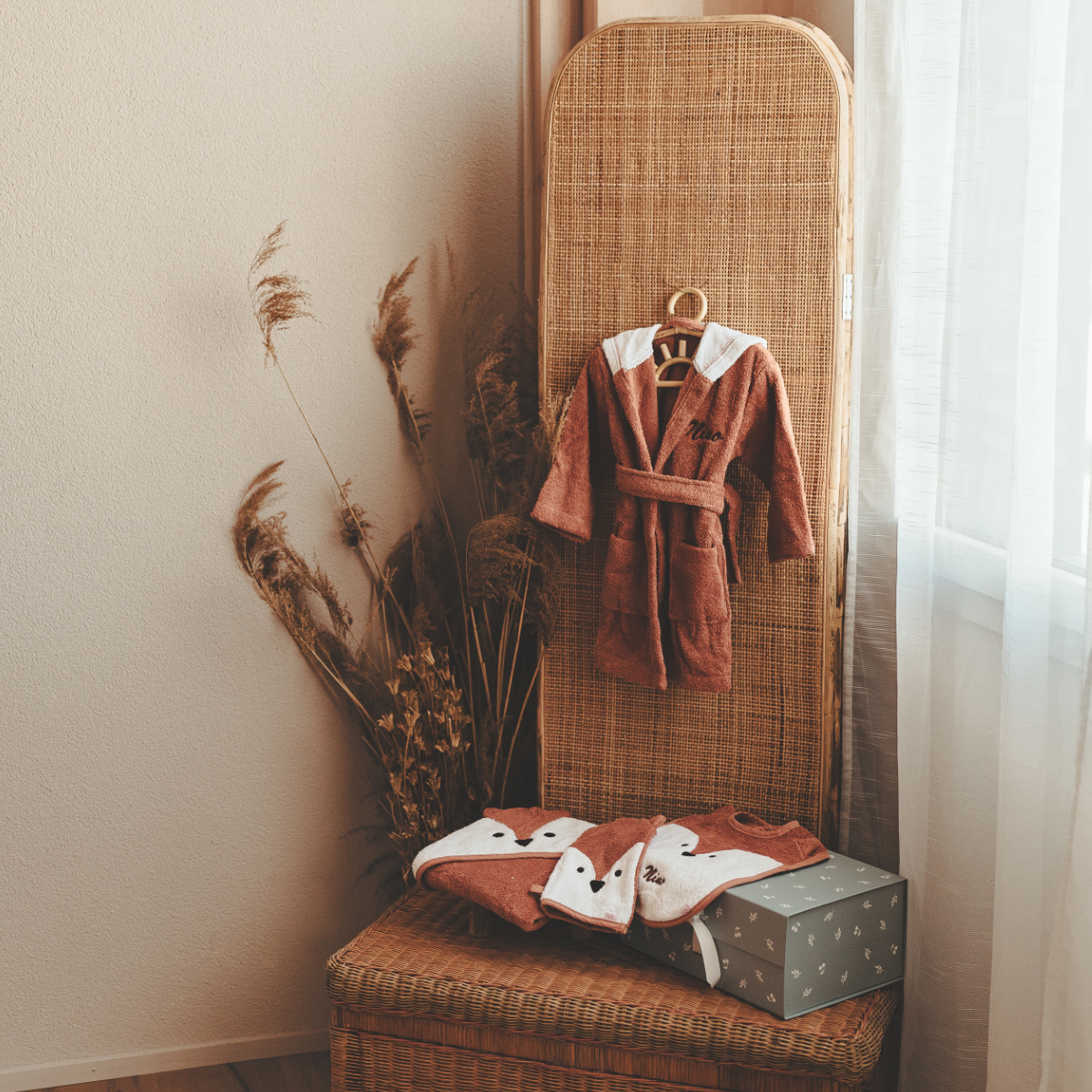 robe, Bademantel, Baby-Bademantel, Feder, Schachtel