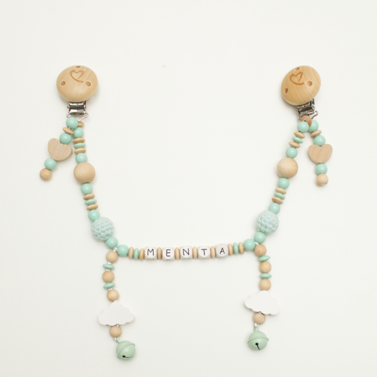 baby, pacifier, beads, cloud, wooden