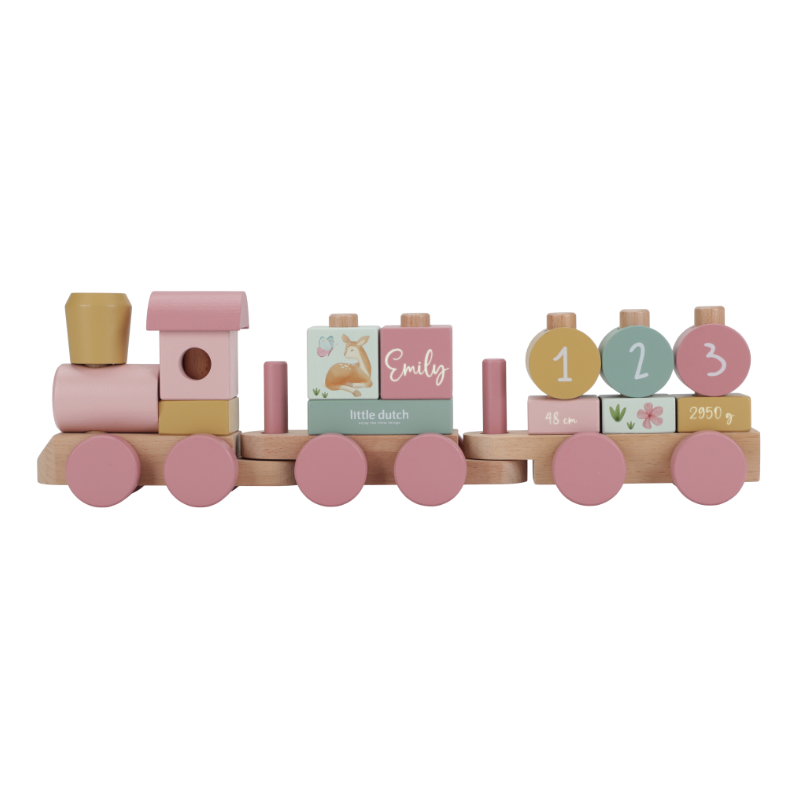 Holzspielzeug, Wagenzug, Puppenwagen, Spielzug, Rosa
