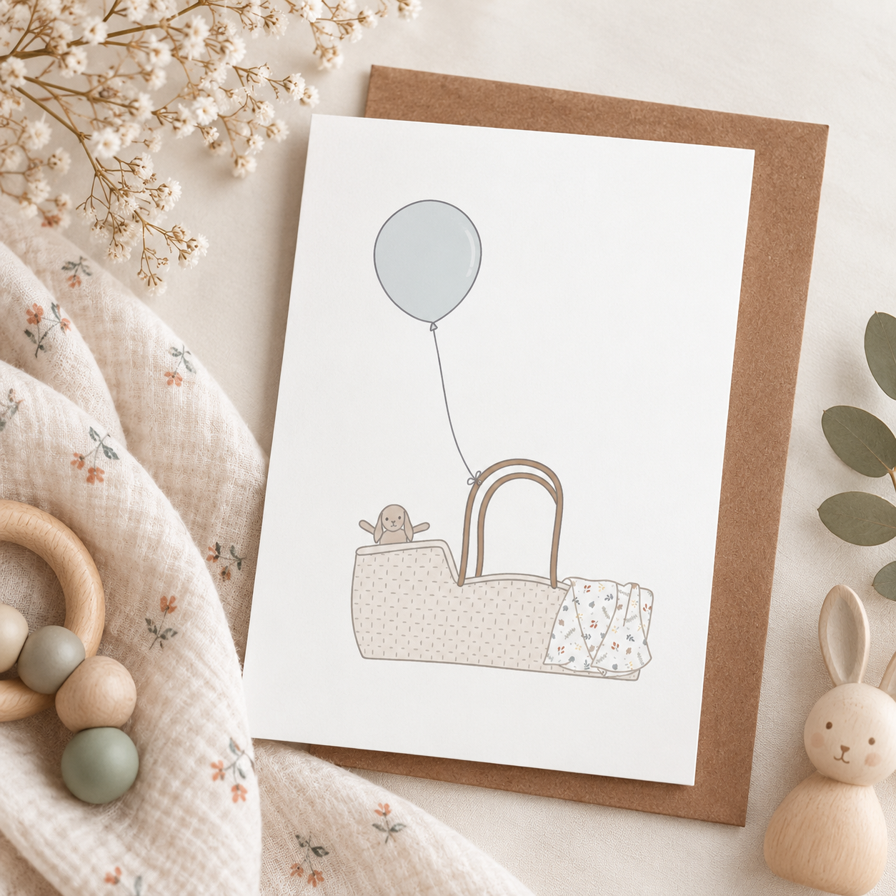 karte, baby, karteG, tasche, ballon