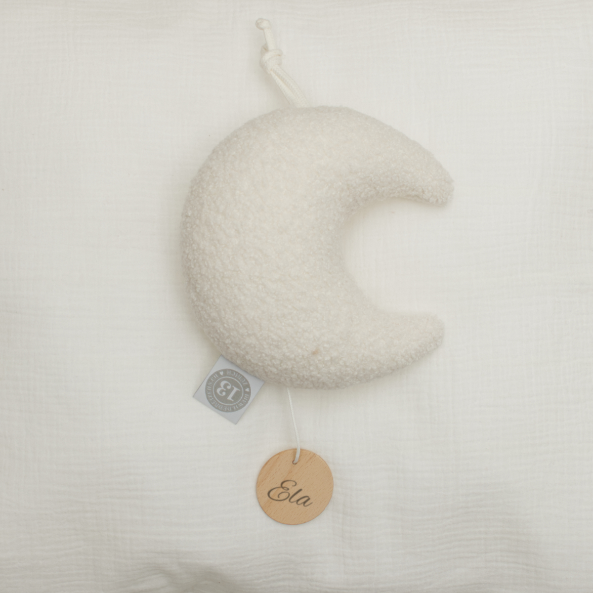 crescent, Mondanhänger, softes Plüschtier, weiß, Dekoration