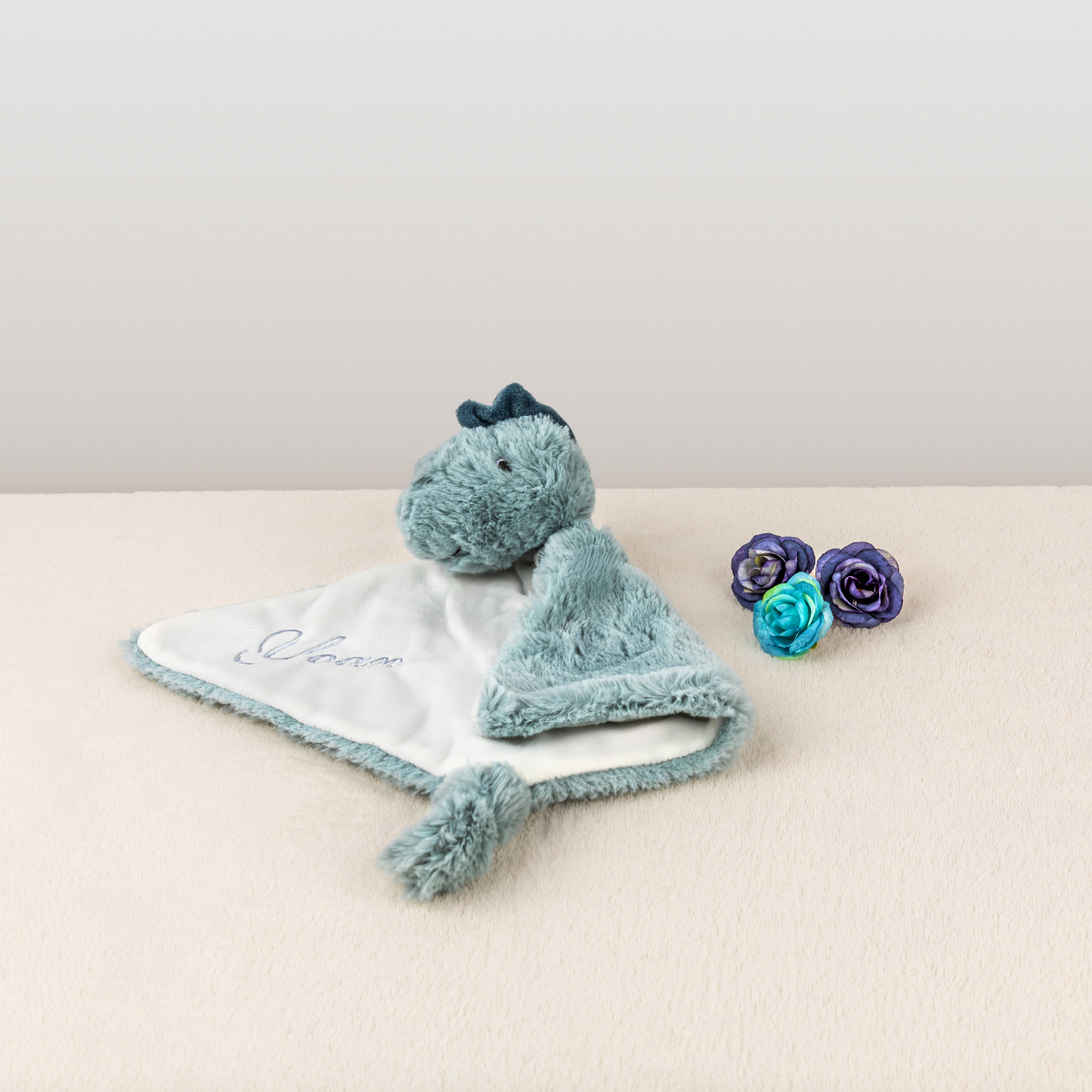 baby-hooded-blanket, knitted-hat, teal, soft-blanket, flower-accessory