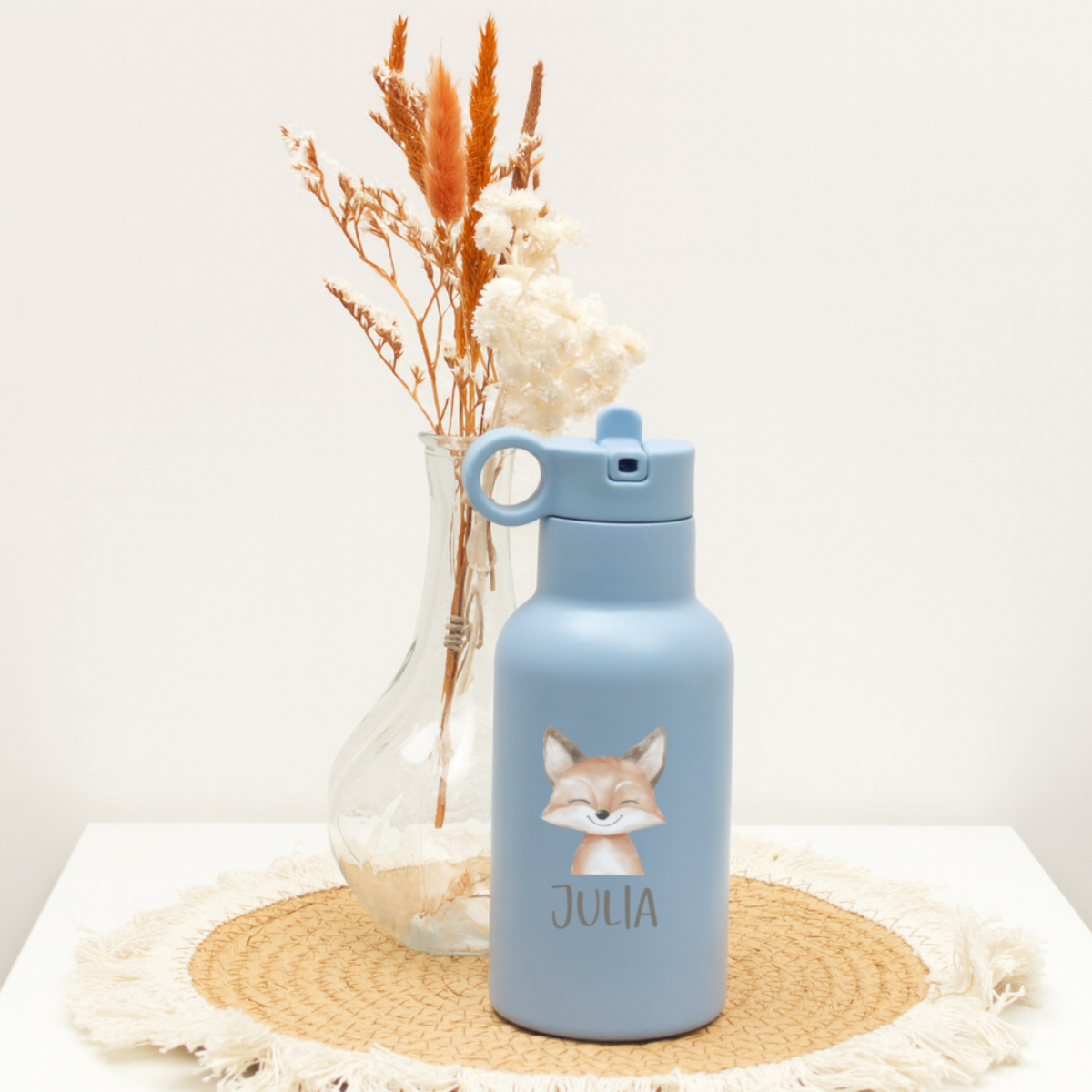 Flasche, Wasserflasche, Kunststoff, Blau, Personalisierte Beschriftung