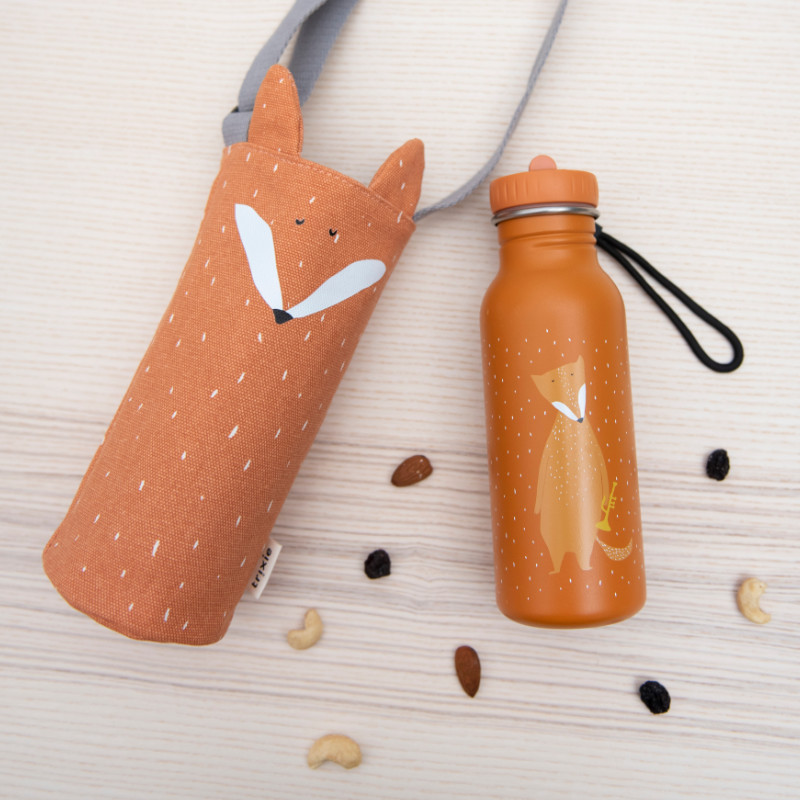 Trinkflasche, Wasserflasche, Korkverschluss, Tragetasche, Tiermuster