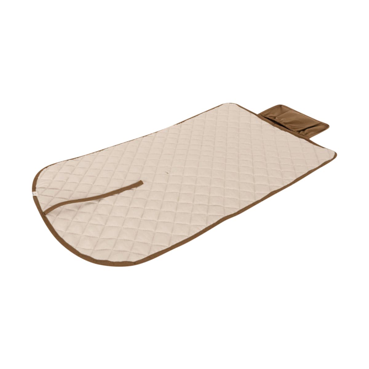 Sitzauflage, quadratisches Muster, braun, Samt?, Unterlage