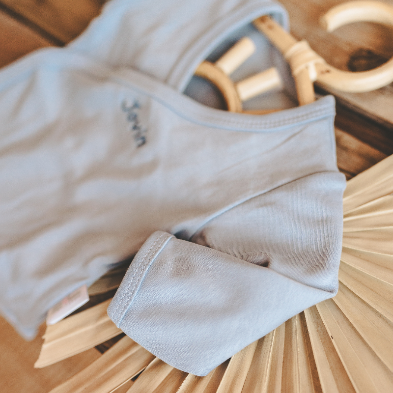 Baby Shirt, Langarmshirt, Hellblau, Baumwolle, Minimalistisch