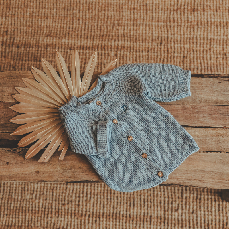Baby cardigan, Knitted cardigan, Blue cardigan, Buttons, Long sleeves
