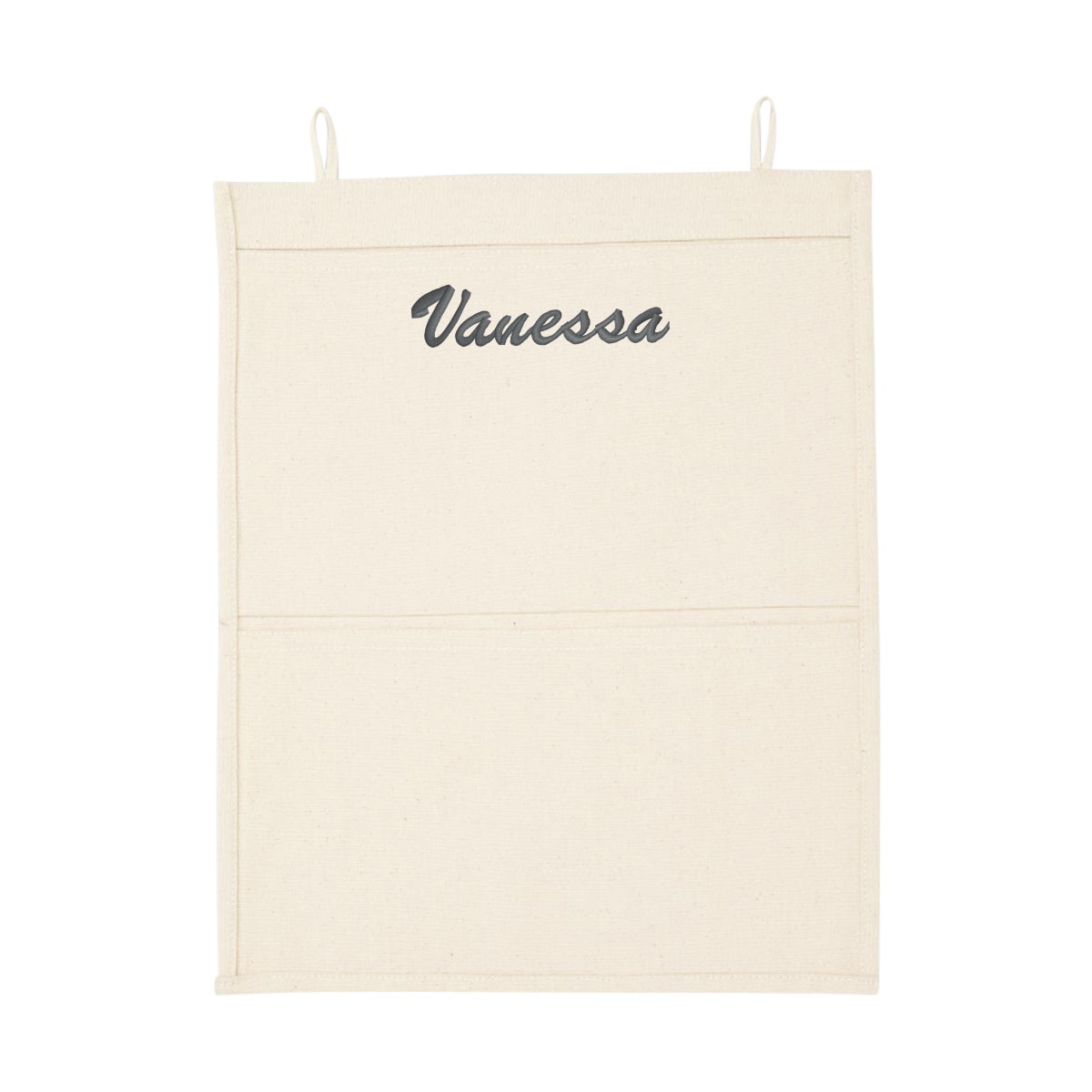 tote, canvas, beige, name tag, pocket