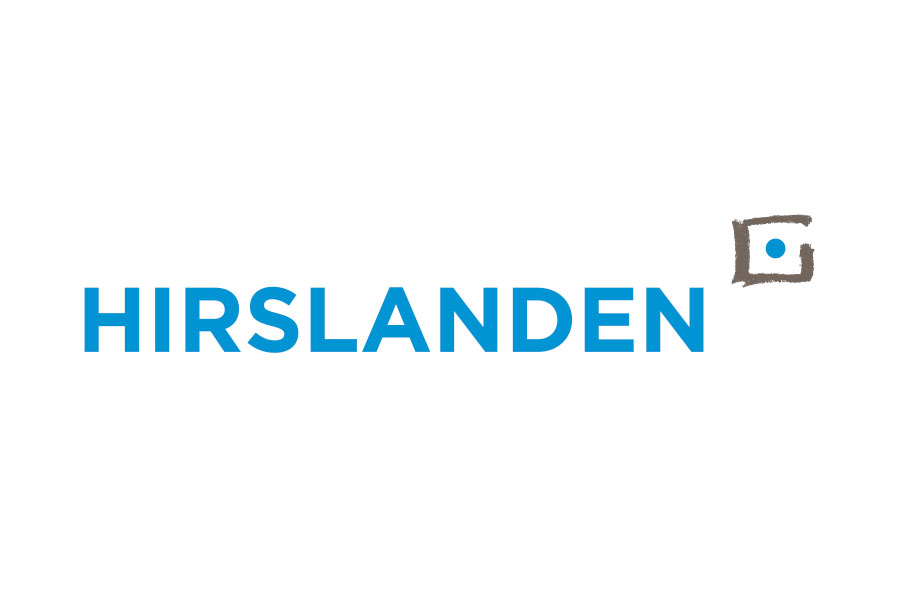 logo, text, HIRSLANDEN, blue, brandmark