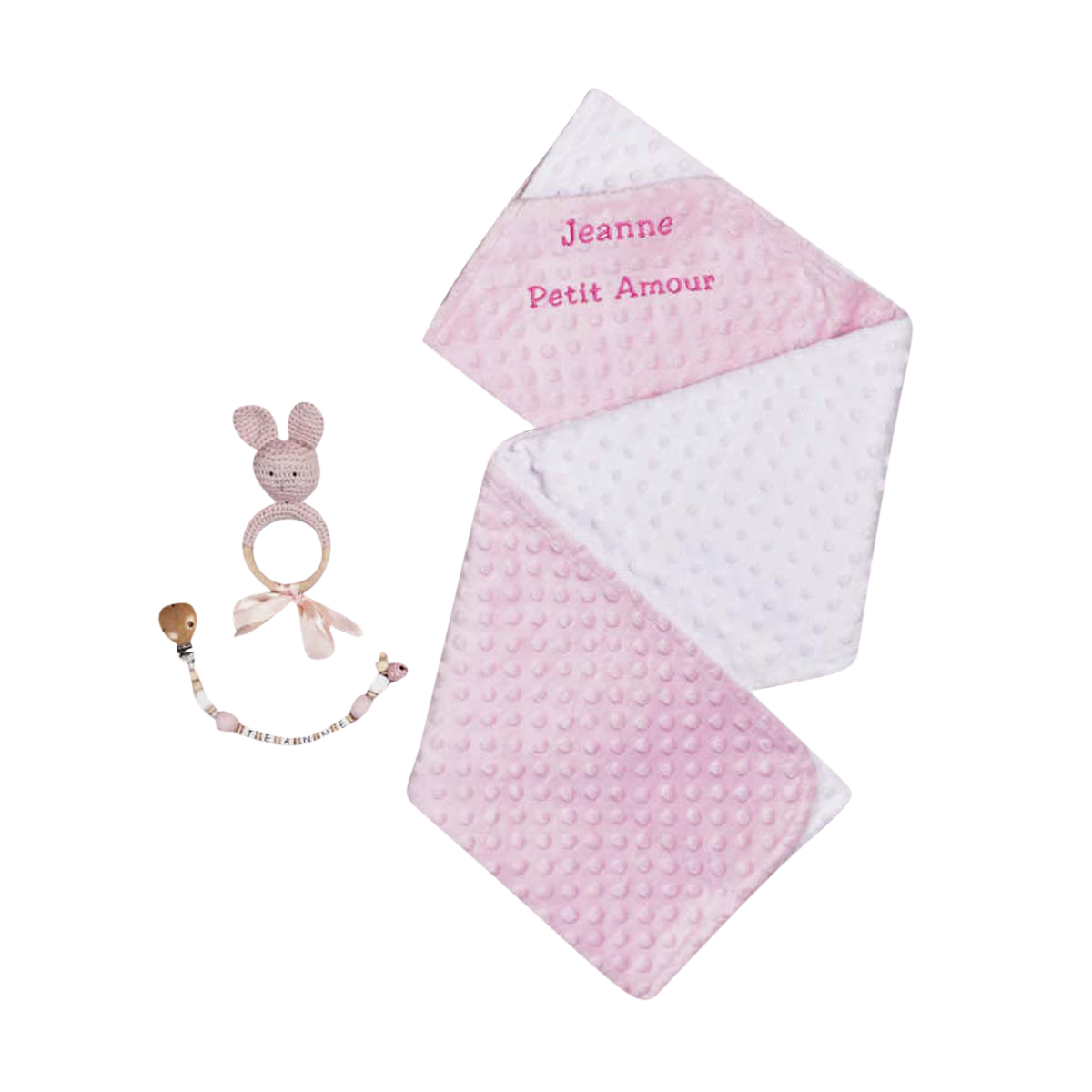 Babydecke, Minky, Pink, Punktestruktur, Neugeborenen-Set